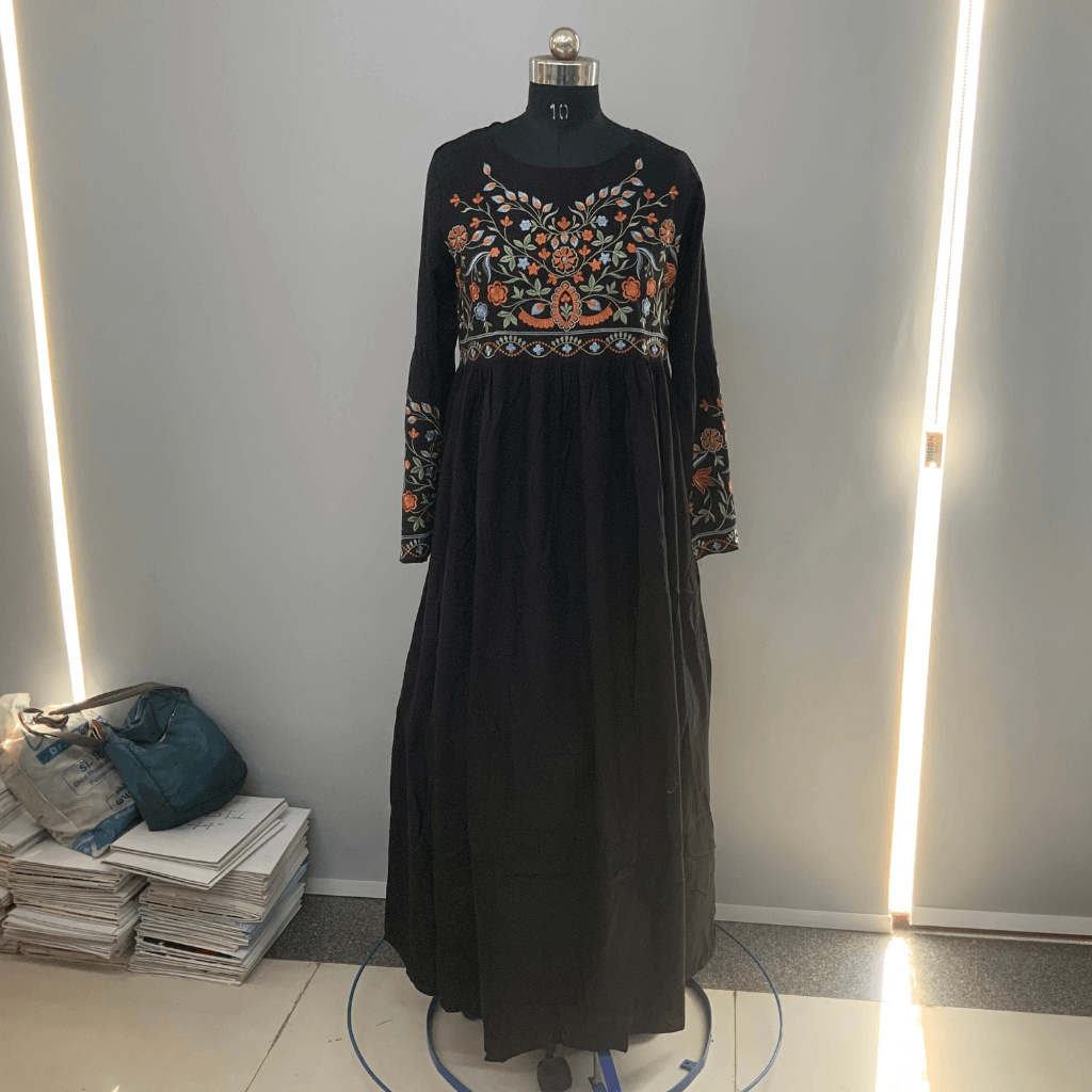 Rayon embroidery kaftan